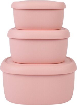 Blue Ginkgo Nesting Silicone Food Storage Containers - 3 Piece Set