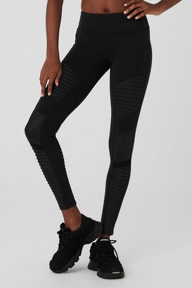 7/8 High-Waist Moto Legging in Black, Size: 2XS |