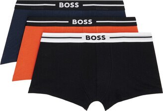 Three-Pack Black & Orange Boxers