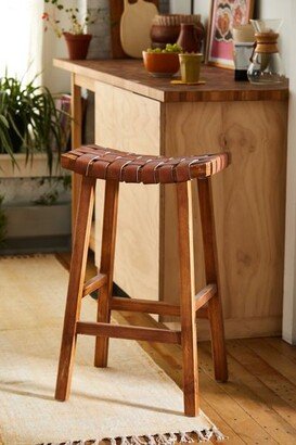 Woven Leather Stool