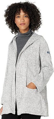 Lightweight Sweater Fleece Cardigan (Light Gray Heather) Women's Clothing