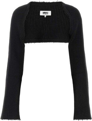 Open Front Ribbed-Knit Cardigan