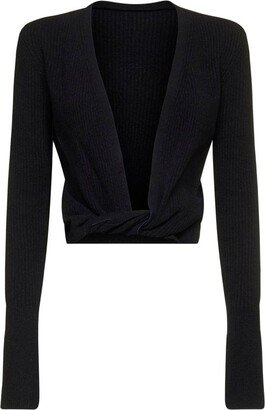 Le Gilet Noué Twisted V-Neck Cardigan-AB