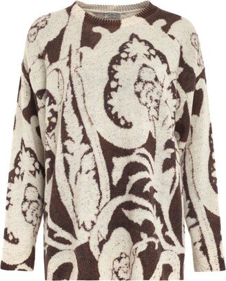 Paisley Print Crewneck Sweater