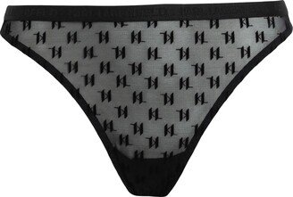 Kl Monogram Flock Thong Thong Black