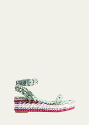 Rockstud Rope Wedge Espadrille Sandals