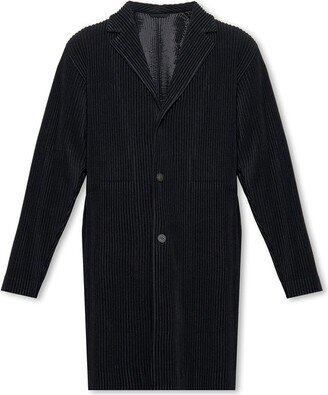 Pleated Single-Breasted Coat