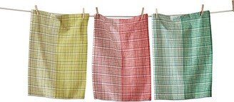 tagltd Dobby Plaid Dishtowel Set Of 3 Dish Cloth For Drying Dishes And Cooking