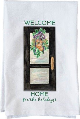 Welcome Home For The Holidays Modern Door | Decorative Flour Sack Towels Gifts Under 10