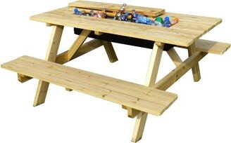 Rectangle Hardwood Cooler Picnic Table Kit