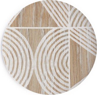 Salad Plates: Boho Tribal Woodcut Geometric Shapes Salad Plate, Beige