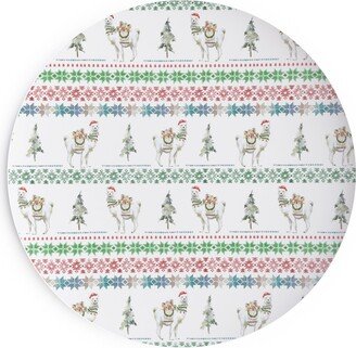 Salad Plates: Llama Sweater Salad Plate, Multicolor