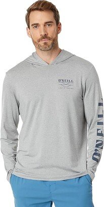 Trvlr UPF Snap Hooded Long Sleeve Tee (Heather Grey) Men's Clothing