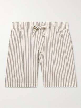 Striped Organic Cotton-Poplin Pyjama Shorts-AA