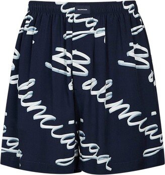 All-over logo pyjamas viscose shorts