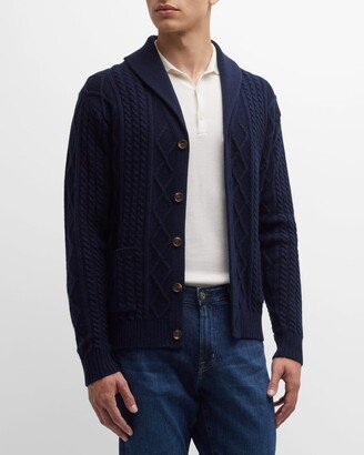 Men's Wool-Cashmere Cable Knit Cardigan