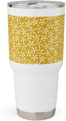 Travel Mugs: Hellow Spring - Mustard Yellow Travel Tumbler, 30Oz, Yellow