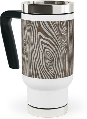 Travel Mugs: Woodgrain Driftwood Travel Mug With Handle, 17Oz, Brown