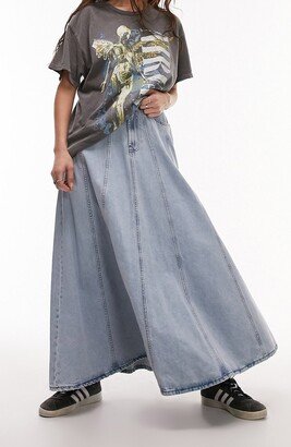 Full Circle Denim Maxi Skirt