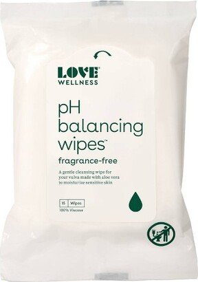 Love Wellness pH Balancing Wipes for Sensitive Intimate Care Unscented - 15ct