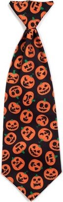 The Worthy Dog Jack-O-Lantern Neck Tie Adjutable Collar Attachment Acceory - Black - S