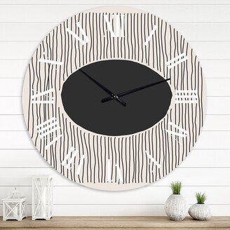 Designart 'Minimal Geometric Lines and Circle III' Modern wall clock