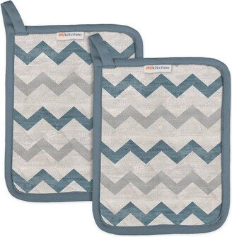 2pk Cotton Designer Up North Kitchen Potholders - MU Kitchen