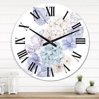 Designart 'Winter Bouquet In Pastel Flowers II' Traditional wall clock