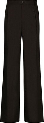 Dart-Detailing Wide-Leg Trousers