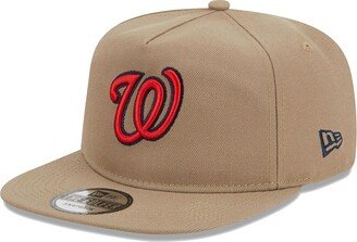 Men's Khaki Washington Nationals Golfer Adjustable Hat