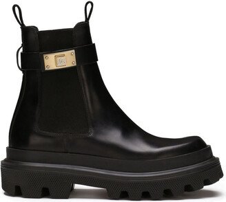 Buckle-fastening ankle boot