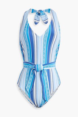 Eshal printed halterneck swimsuit