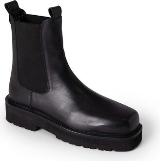 Asra Cactus Black Leather Chelsea Boot