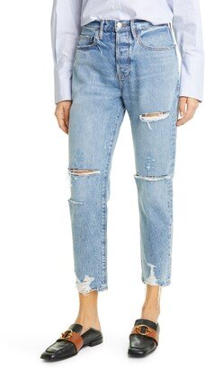 Le Original Ripped High Waist Ankle Boyfriend Jeans