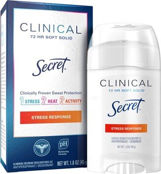 Secret Clinical Strength Stress Response Soft Solid Antiperspirant & Deodorant for Women - 1.6oz