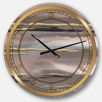 Designart Modern Glam Oversized Metal Wall Clock-AA