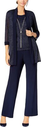 Petites Womens Knit Metallic Twinset-AA