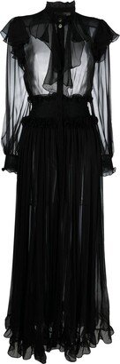 Ruffled Silk Organza Maxi Dress