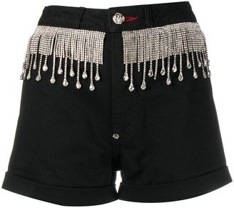 Crystal-Fringed Shorts