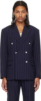 Late Checkout Navy Pinstripe Blazer