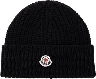 Logo Patch Turn-Up Hem Beanie-AA