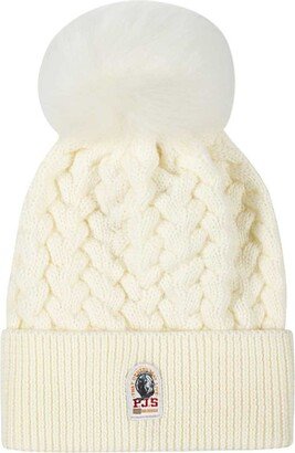 Knitted Beanie With Pom-pom-AA