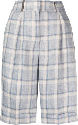 High-Waist Linen Shorts