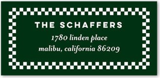 Address Labels: Customizable Checkered Border Address Label, Green, Address Label, Matte