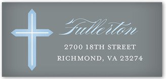 Address Labels: Glorious Cross Boy Address Label, Blue, Matte