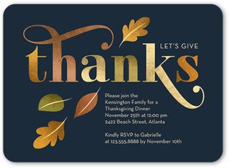 Thanksgiving Invitations: Ample Appreciation Fall Invitation, Black, 5X7, Matte, Signature Smooth Cardstock, Rounded