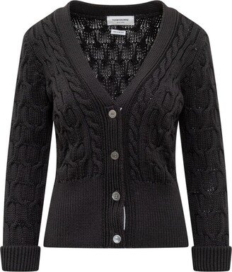 Cable Knitted V-Neck Cardigan