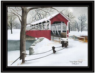 Crisp Winter Evening by Billy Jacobs, Ready to hang Framed Print, Black Frame, 27