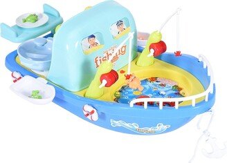 Hozxclle Sea Outing Fishing Kitchen Toy With Light And Music 2 in 1 Set Children's Gifts Role Play Toys