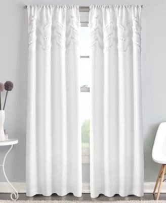 Curtainworks Chevron Ruffle Rod Pocket Window Panel Collection